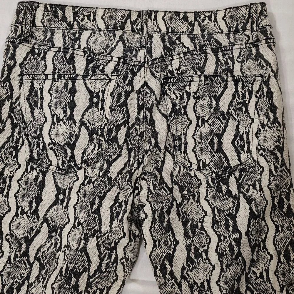 Snakeskin Print Skinny Pants Size 6 Wild Fable Neutral Stretch Denim Pockets - Picture 5 of 16